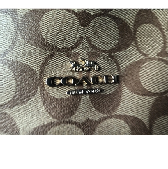 Coach Gallery Tote Signature Canvas  Gold khaki Saddle CarryAll F79609 MSRP $378 - Picture 10 of 15